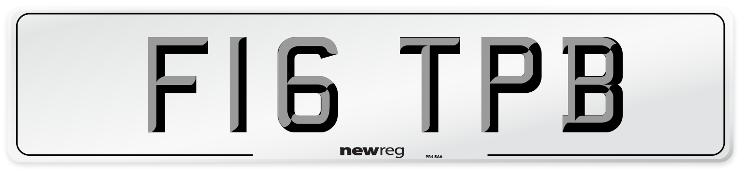 F16 TPB Number Plate from New Reg